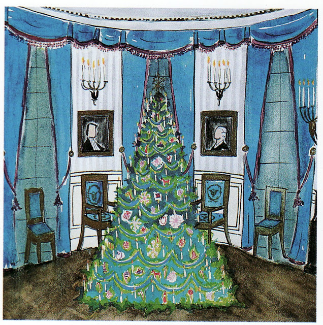 jbko sketch of the blue room, white house