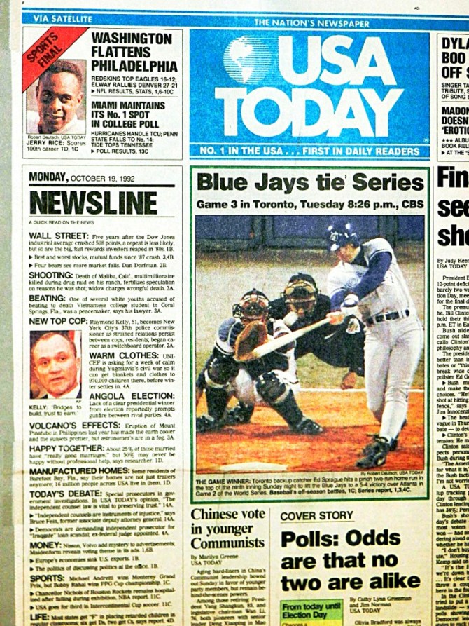 usa today 1992