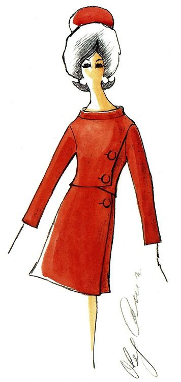 oleg cassini white house tour suit sketch