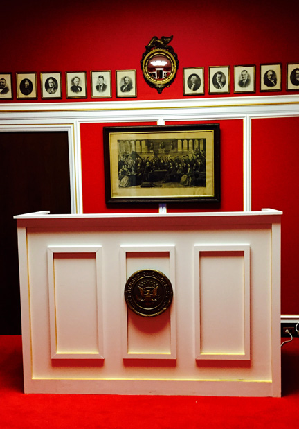 reception area, aaron schock's office, via the washington post